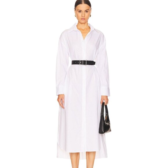 NEW Enza Costa White Poplin Midi Shirtdress NWOT - Size XS - Picture 1 of 10